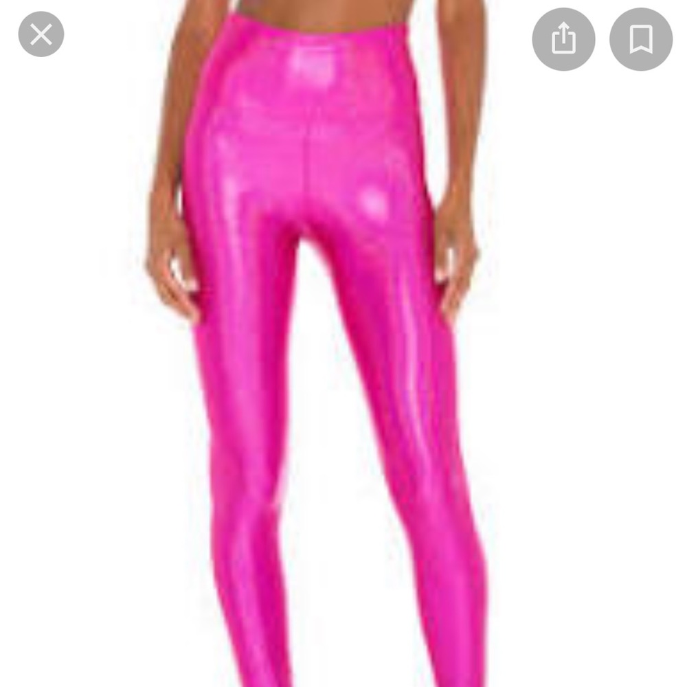 Beach Riot Sport Hologram Shine Athletic Legging in Neon Pink Small NWT